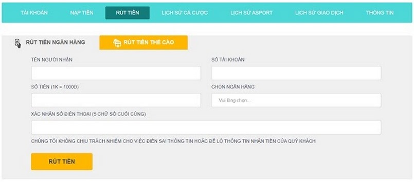 Cách rút tiền Five88 nhanh gọn và chính xác nhất hiện nay