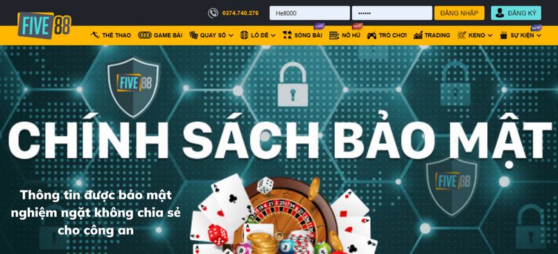 Thông tin chính sách bảo mật five88 ra sao bạn biết chưa?